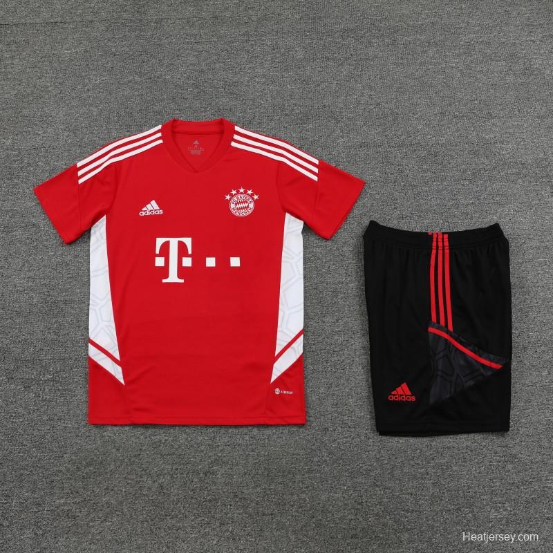 23-24 Bayern Munich Red White Short Sleeve+Shorts