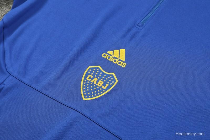 23/24 Boca Juniors Blue Black Half Zipper Hoodie Jacket +Pants