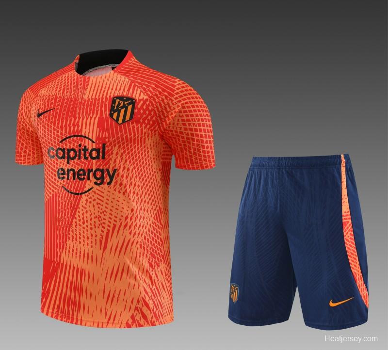 23 24 Atletico Madrid Orange Short Sleeve+Shorts