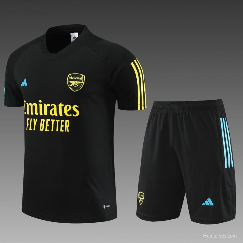 23 24 Arsenal Black Short Sleeve+Shorts