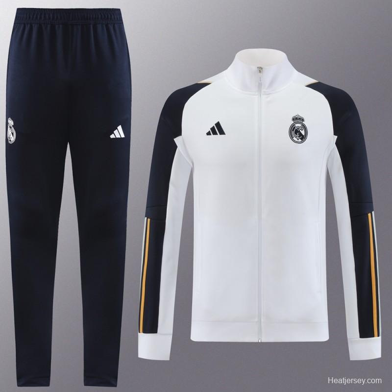 23/24 Real Madrid White/Navy Full Zipper +Pants