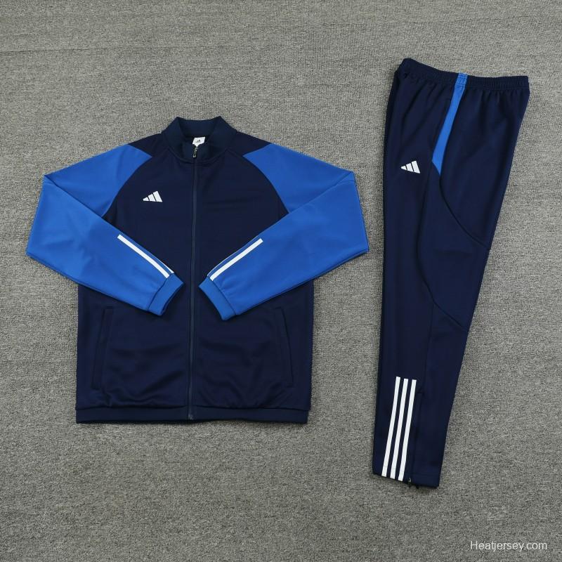 23/24 Adidas Black Blue Full Zipper Jacket+Pants