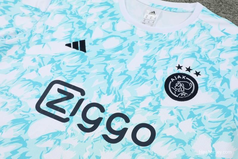 23/24 Ajax Blue/White Short Sleeve Jersey+Shorts