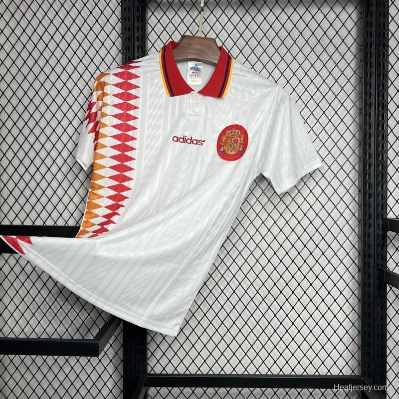 Retro 1994 Spain Away White Jersey