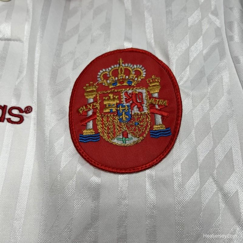 Retro 1994 Spain Away White Jersey