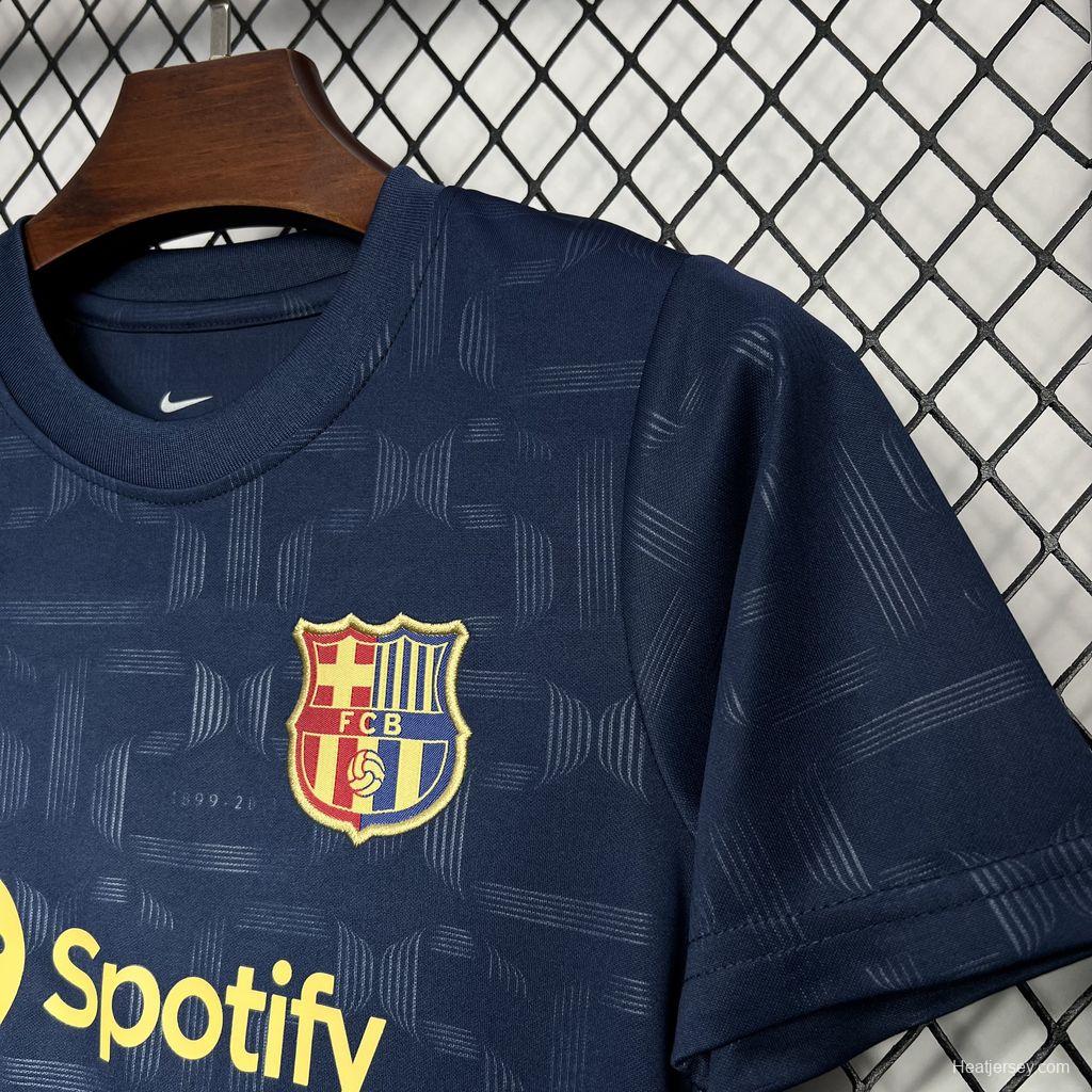 24/25 Kids Barcelona Away Navy Jersey