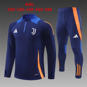 24/25 Kids Juventus Navy Half Zipper Jacket+Long Pants