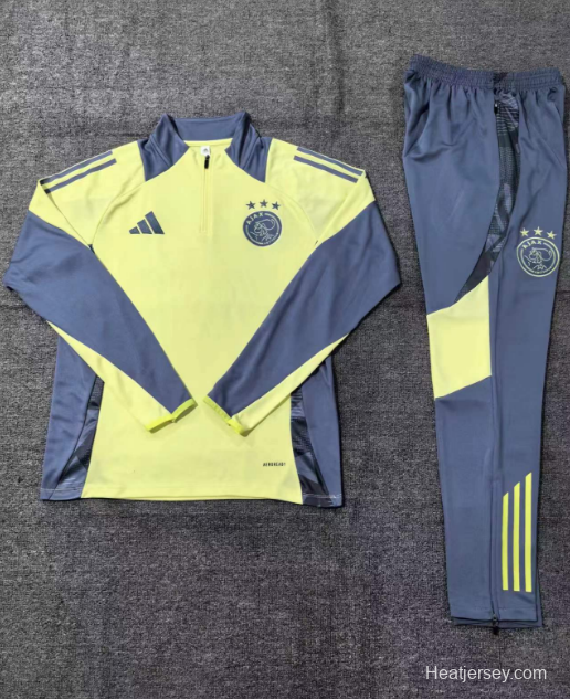 24/25 Kids Juventus Yellow Half Zipper Jacket+Long Pants