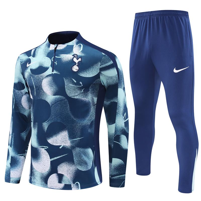 24/25 Tottenham Hotspur Blue Camouflage Half Zipper Jacket+Long Pants