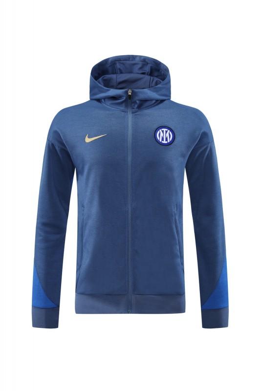 24/25 Inter Milan Blue Hoodie Full Zipper Jacket +Long Pants