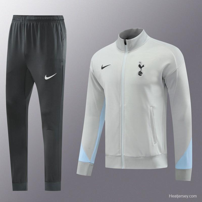 24/25 Tottenham Hotspur Grey Full Zipper Jacket +Long Pants