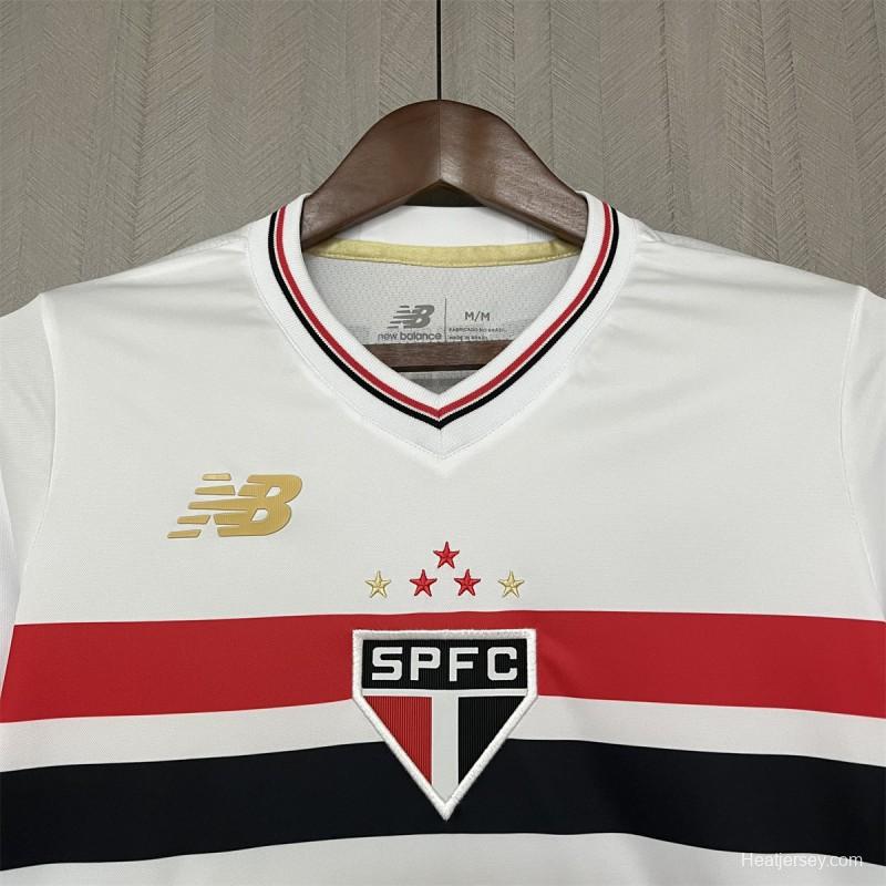 25/26 Women Sao Paulo Home Jersey With Chest Sponsor