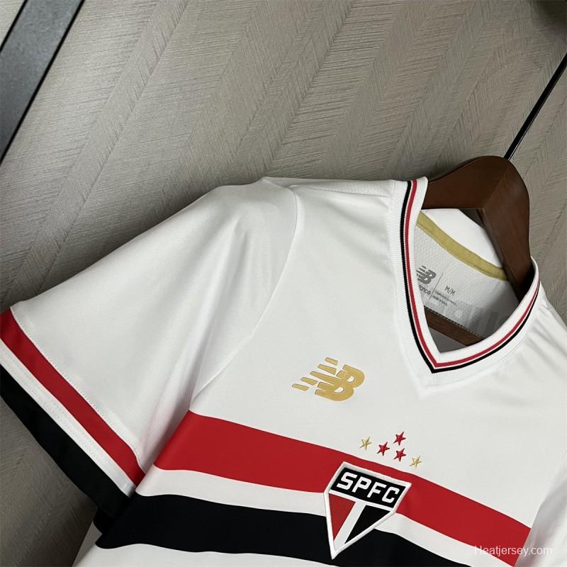 25/26 Women Sao Paulo Home Jersey With Chest Sponsor