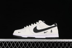 Nike SB Dunk Low Violent Bear Collaboration - Woven Black Swoosh Anniversary Custom Low-Top Casual Skate Shoes - KK1888-005