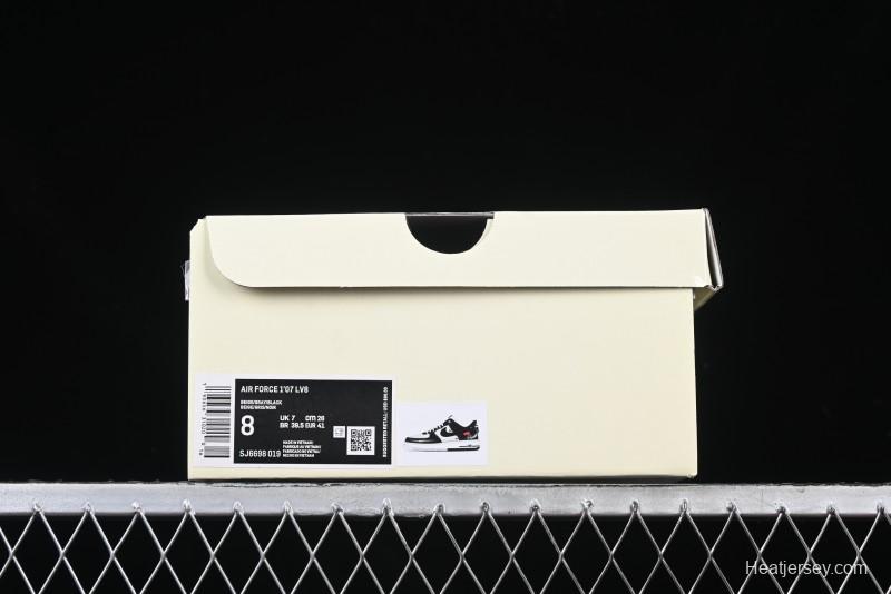 Nike Air Force 1 '07 Low Supreme Champion Collaboration Beige Black Mini Swoosh Casual Sneakers - SJ6698-019