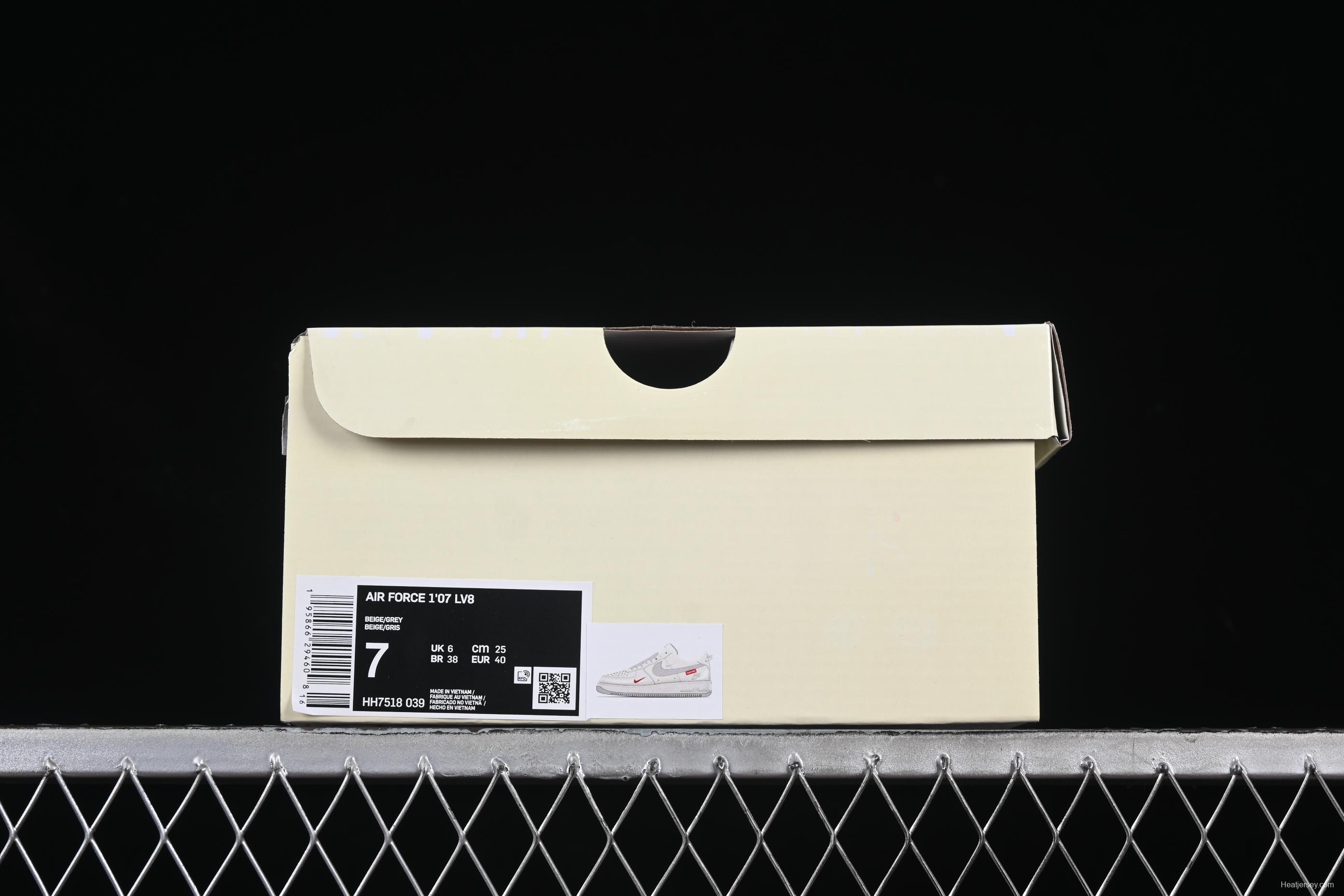 Nike Air Force 1 '07 Low Supreme Collaboration Casual Sneakers with Red Swoosh - HH7518-039