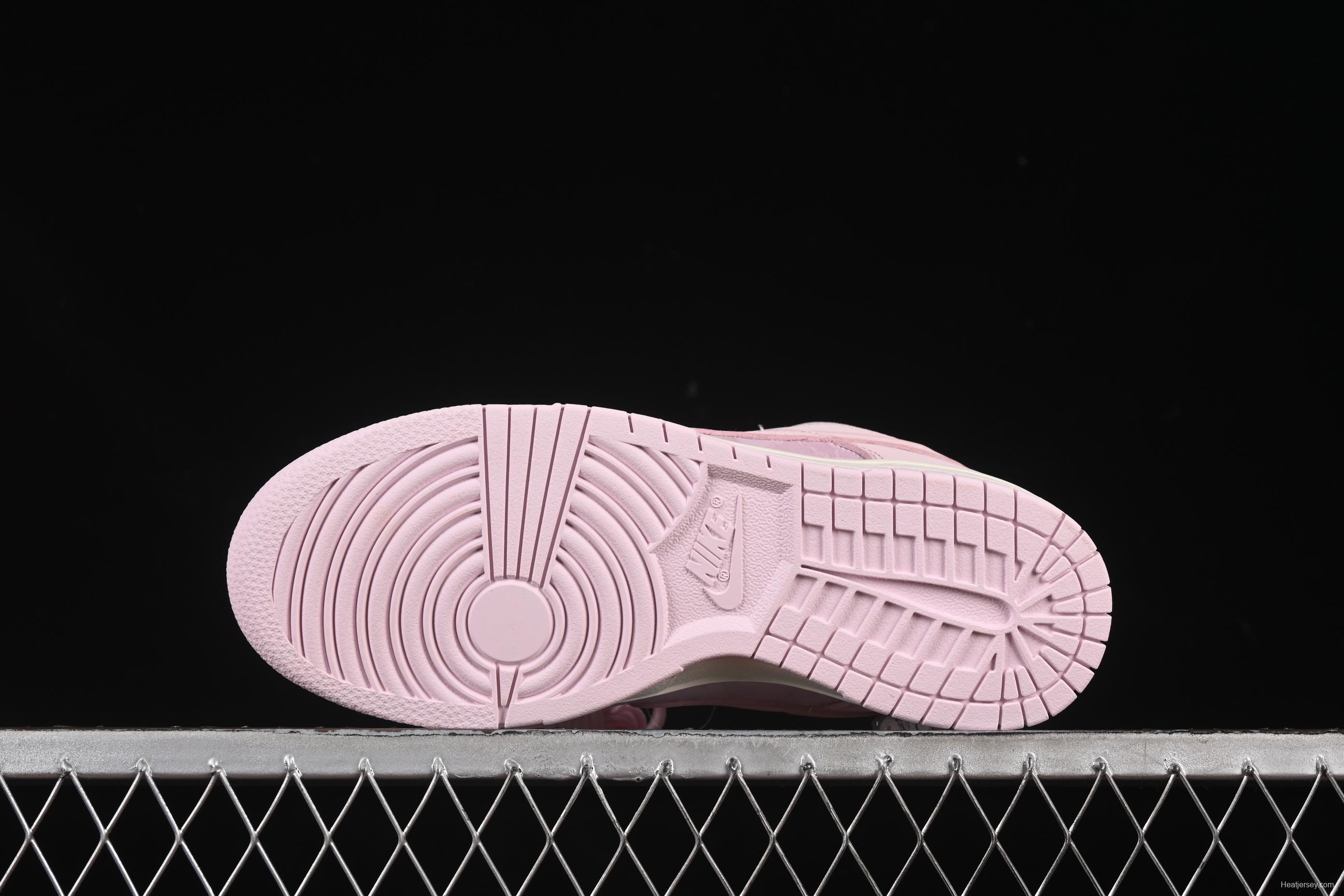 Nike SB Dunk Low Regal Pink Low-Top Casual Skate Shoes with Lace Floral Pattern - HJ5870-600