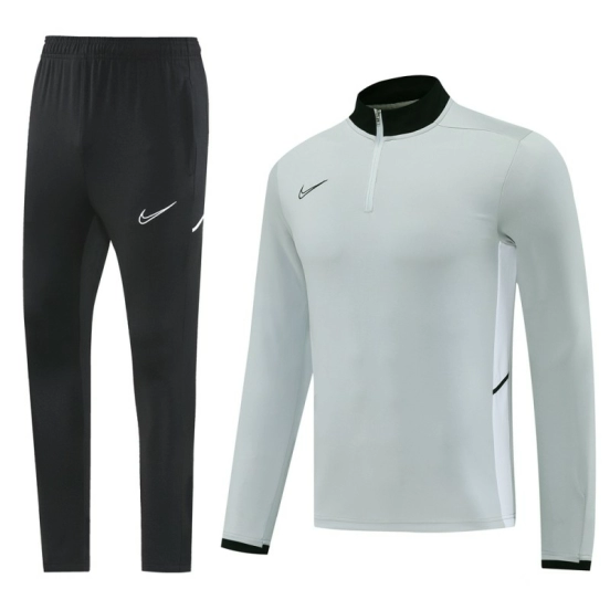2025 Nike Grey Full Hoodie Zipper Jacket +Long Pants