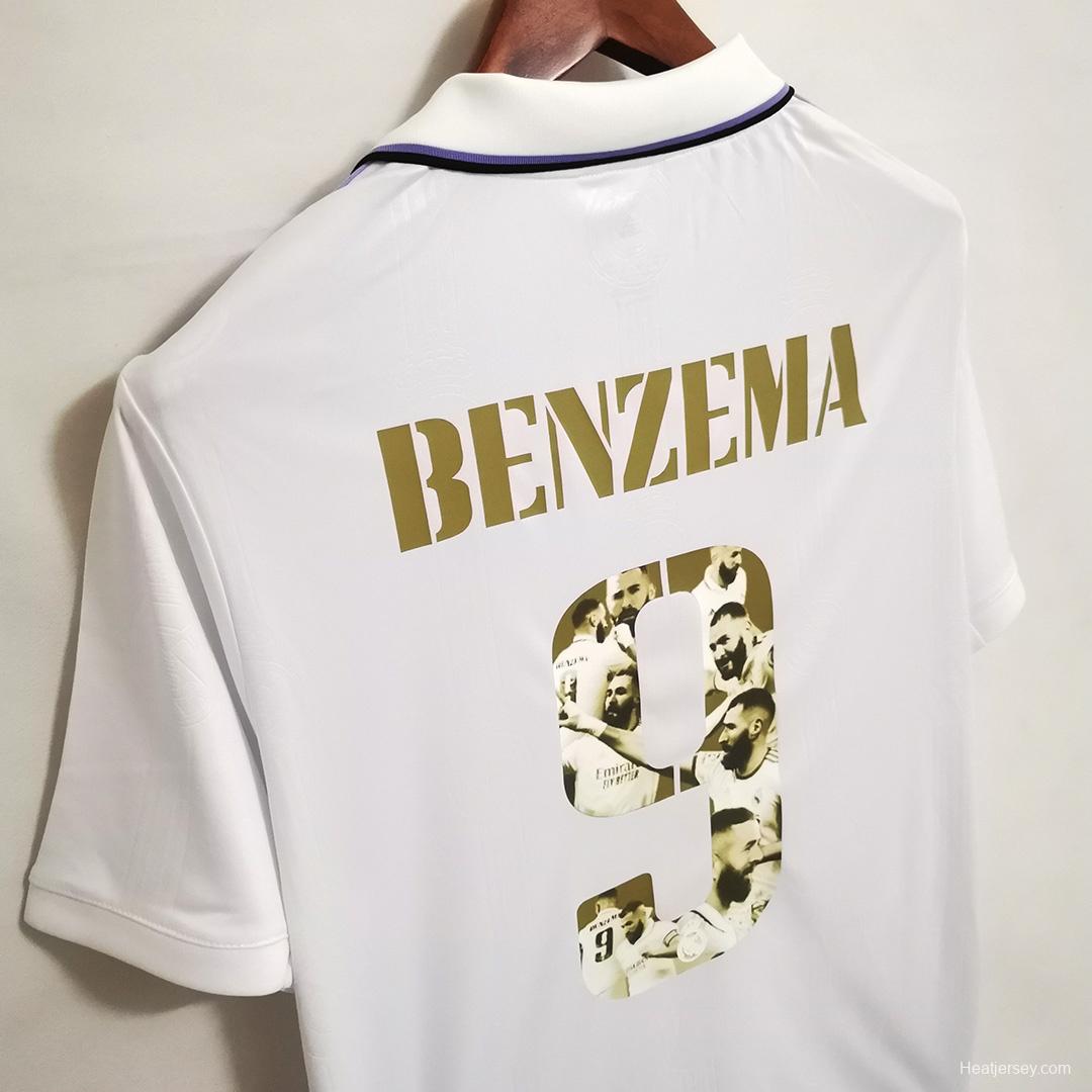 22/23 Real Madrid Karim Benzema Ballon d'Or Commemorating Jersey