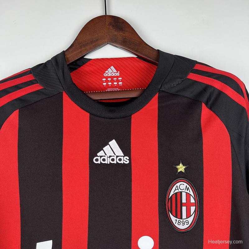 Retro 08/09 AC Milan Home Long Sleeve Jersey