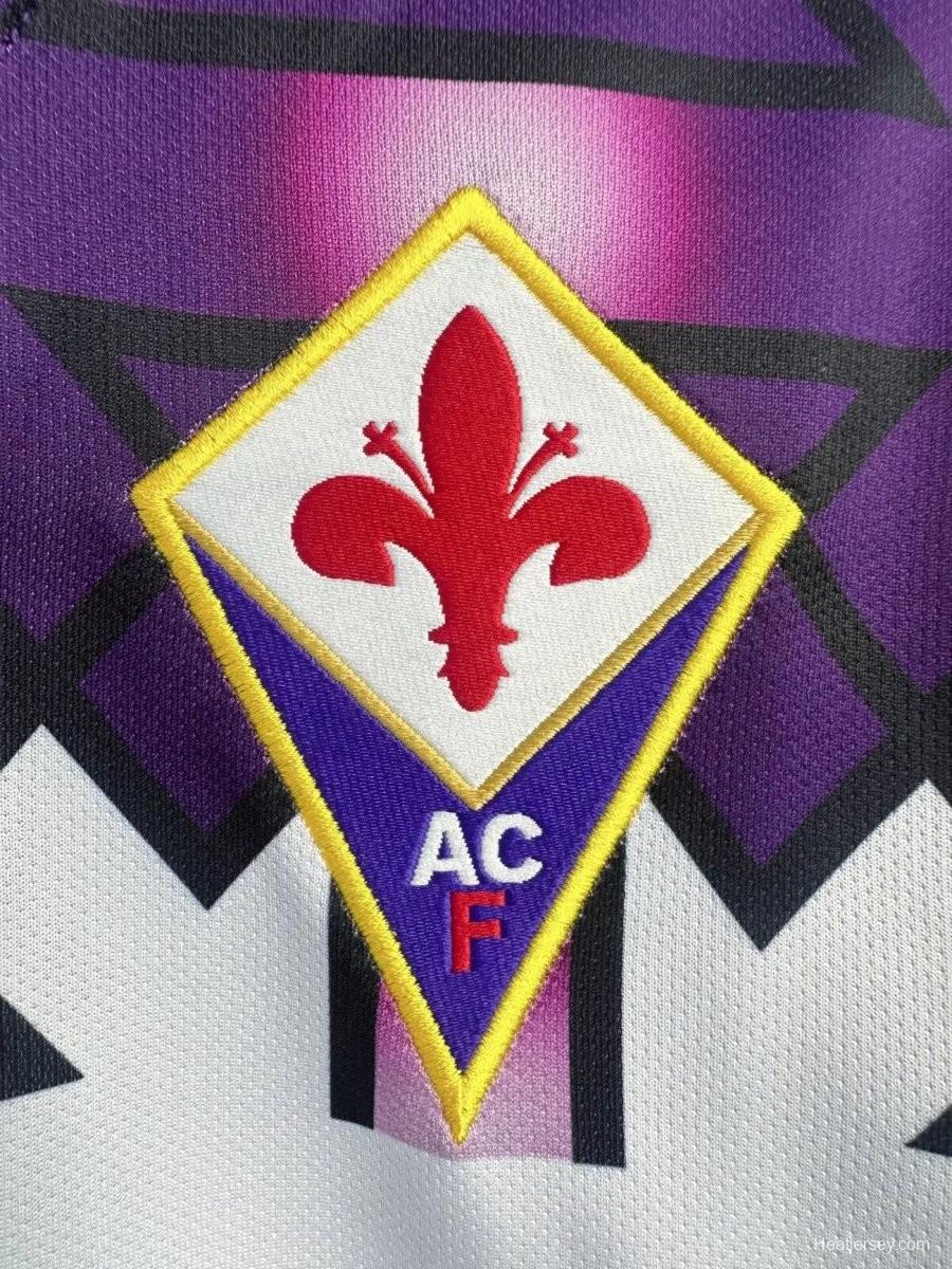 Retro 92/93 Fiorentina Away Long Sleeve  Jersey