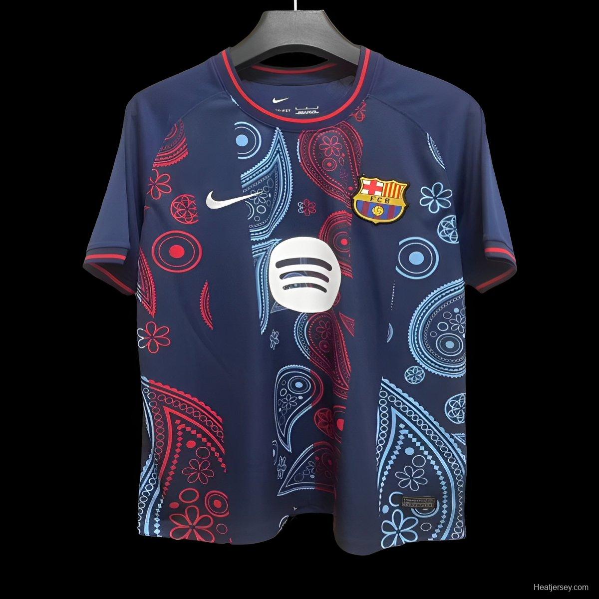 24/25 Barcelona White 125th Anniversary Navy Special Pattern Jersey