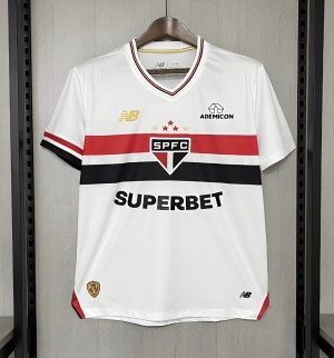 25/26 São Paulo Home Jersey With Chest Sponsor