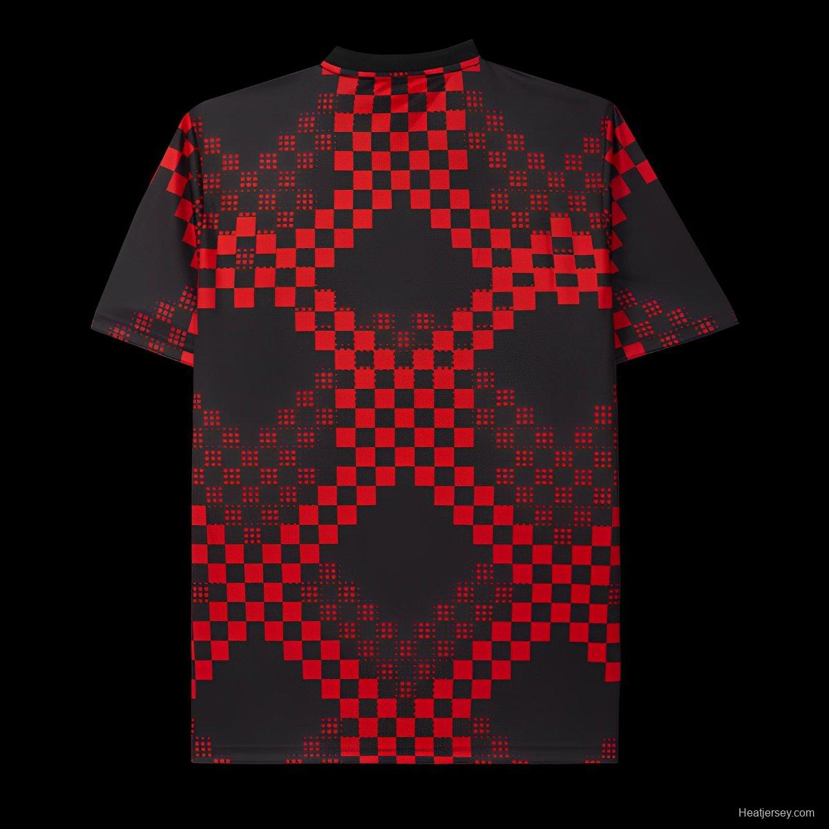 25/26 Benfica Red with Checkered Pattern Pre-Match Jersey